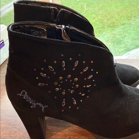 DESIGUAL JEWELED DESIGNER Black and Blue Women's Ankle Boots PARTY BUSINESS CAS - Picture 7 of 8